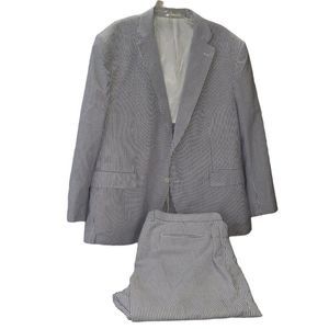 CT1391a FRANK STELLA PIN STRIPE BLUE WITH white SIZE 50R JACKET & P…